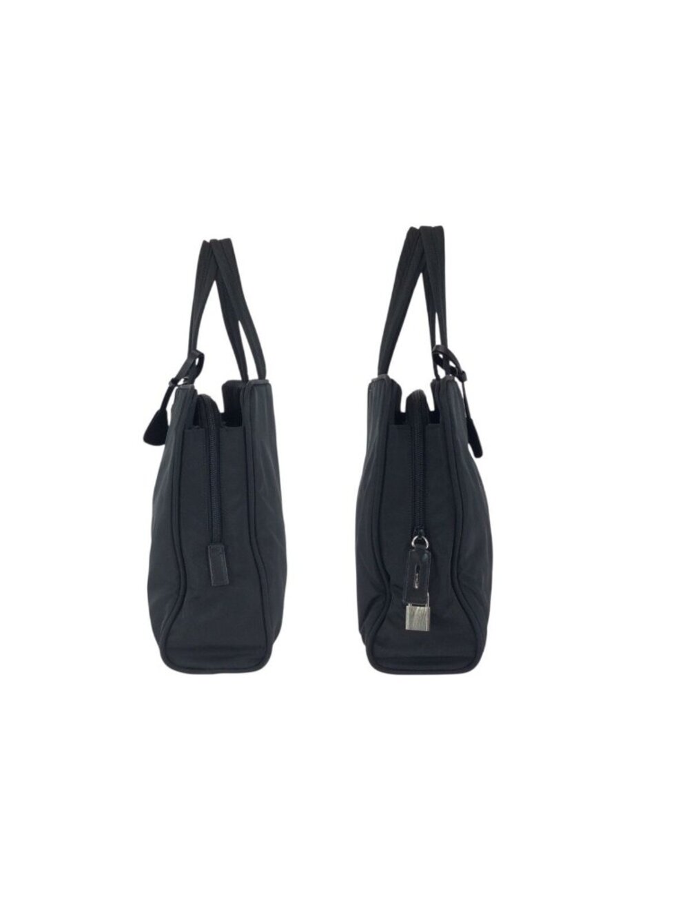 Prada Tessuto Black Silver Nylon Business Bag - Picture 7 of 9